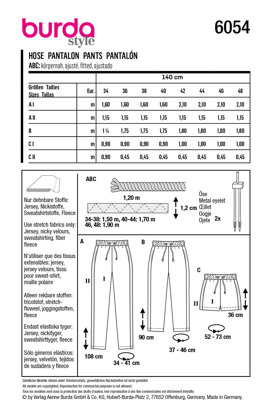 Burda Style Misses' Jogging Pants in Three Lengths with Side Stripes B6054 - Paper Pattern, Size 8-22 (34-48)