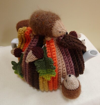 Hedgehogs and Acorns Tea Cosy