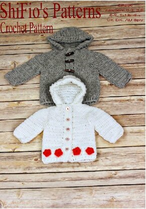 Crochet Pattern Baby Jacket UK & USA Terms #206