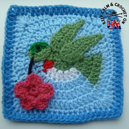 Humming Bird /Dove Afghan Square