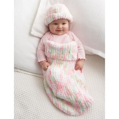 Knit Baby Cocoon in Bernat Pipsqueak - knitting pattern