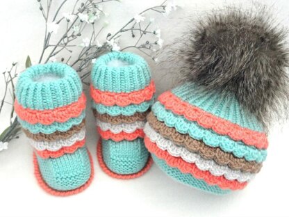 Pattern Knit Crochet Baby Boots Baby Hat