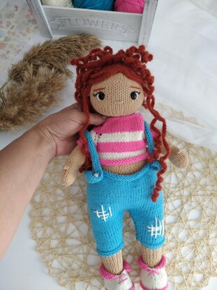 Doll Knitting Pattern - Knitted Doll Anyuta