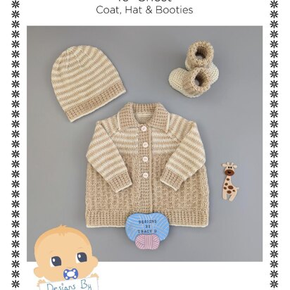 Charles Matinee Coat, Hat & Booties 16 inch chest newborn