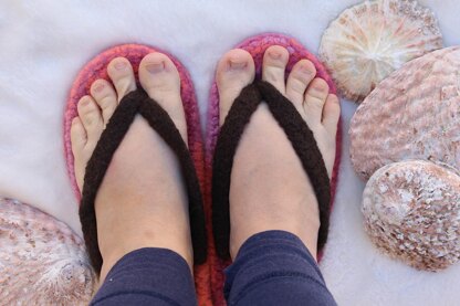 Summer Flippers - Felted Flip-Flop Slippers