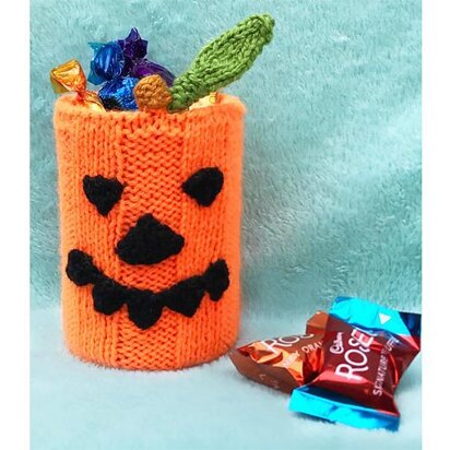 Halloween Pumpkin Tin Cover Holder