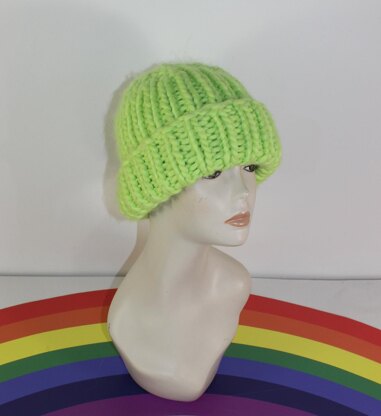 Very Super Chunky Rib Beanie Hat Circular