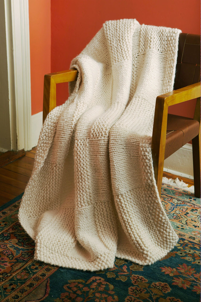 Basketweave Afghan in Lion Brand Wool-Ease Thick & Quick - 90332AD, Knitting Patterns