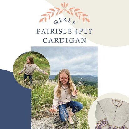 2120 Girls Fairisle 4ply Cardigan - knitting pattern