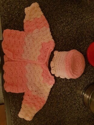 Baby hat and cardy set