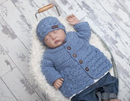 Round neck newborn cardigan 001