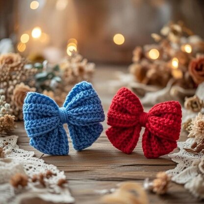 Crochet Bow Hair Clip Pattern – PDF + Video Tutorial | Easy Beginner DIY Hair Accessory