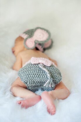 Newborn Elephant Hat and Diaper Cover Pattern for Boy or Girl