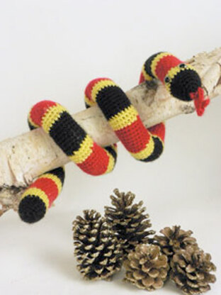 Coral Snake Toy in Caron Simply Soft and Simply Soft Brites - Downloadable PDF