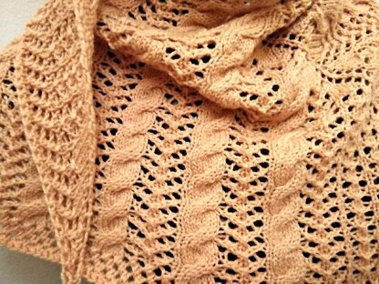 Cables and Lace Shawlette