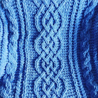 Braided Cable Baby Blanket Knitting Pattern Aran Yarn ENGLISH 