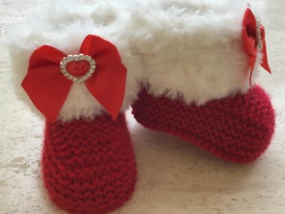 Baby Santa Girl Booties