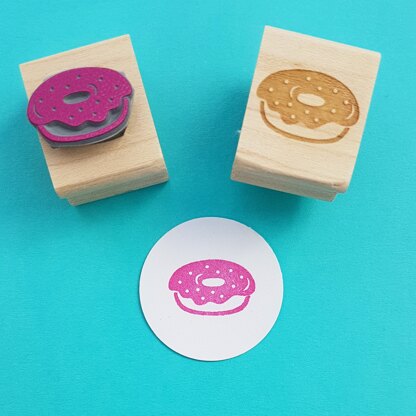 Skull and Cross Buns Donut Rubber Stamp