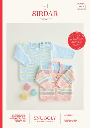 Sirdar 5413 Rainbow Stripe Cardigan & Pullover PDF