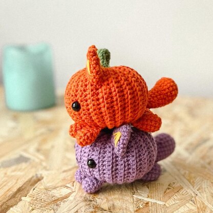 Pumpkin cat crochet pattern, PDF, amigurumi halloween pattern