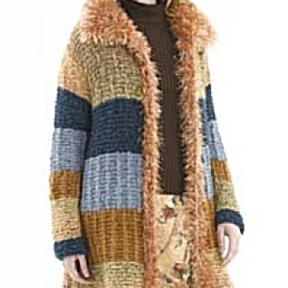 Plush Patchwork Coat in Lion Brand Homespun and Fun Fur - 40010-2