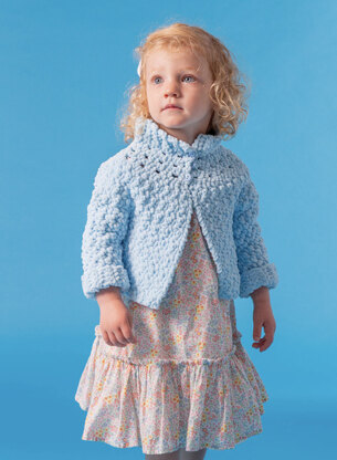 Cutie Cardigan - Free Crochet Pattern For Kids in Paintbox Yarns Chenille by Paintbox Yarns