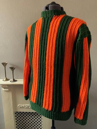 Vertical Stripe Aran Sweater