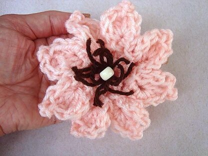 588 crochet flower, sheballa, easy petal flower