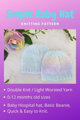 Simple Baby Beanie 0-12 months old