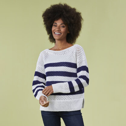 Hilton Head Pullover - Sweater Knitting Pattern for Women in Tahki Yarns Coronado by Tahki Yarns