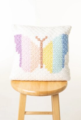 Butterfly Pillow in Lion Brand Basic Stitch Anti-Pilling - M23031 BSAP - Downloadable PDF