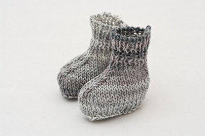 Flat Knitted Tiny Baby or Doll Socks