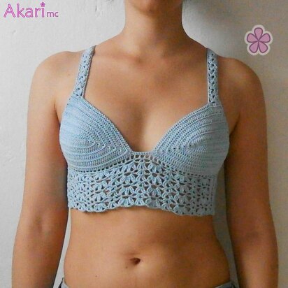 Crochet bralette with flowers _ M27