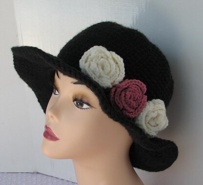 Claire Wide Brim Rosebud Hat