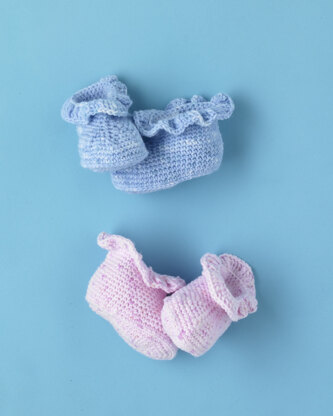 For the Frill of it Booties - Free Crochet Pattern For Babies in Paintbox Yarns Baby DK Prints by Paintbox Yarns