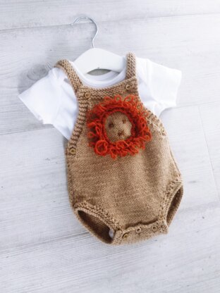 Baby Romper with Loopy Lion Mane, 0-2 yrs