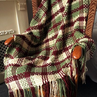 Crochet & Weave Offset Double Plaid Throw