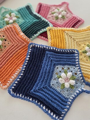 Pentagon Mitered Dishcloth