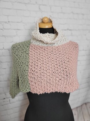 Mossy Turtle Neck Warmer Poncho