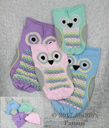 Knitting pattern owl cocoon  #370