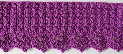 Herringbone Scarf with Lace Shells