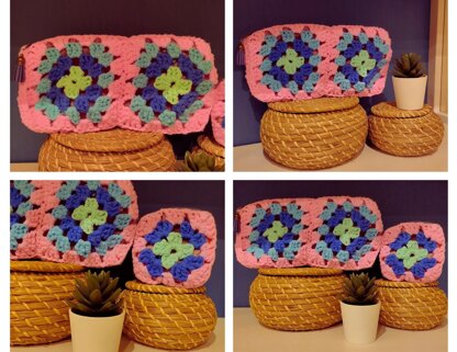 Crocheted handbag & wallet with Granny squares