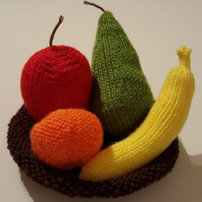 Bowl of Fruit Decoration or Toy - knitting pattern