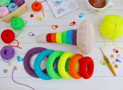 Rainbow stacking rings