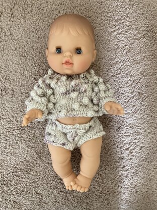 Woodland Popcorn Sweater and Bloomers for Dolls