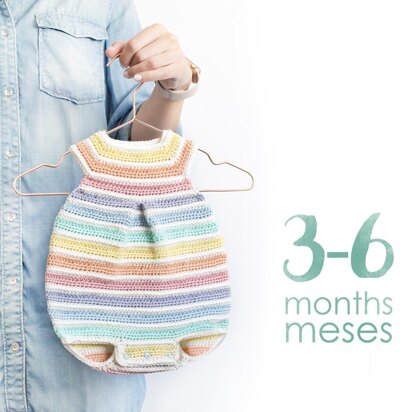 Size 3-6 months - CROCHET Rainbow Romper