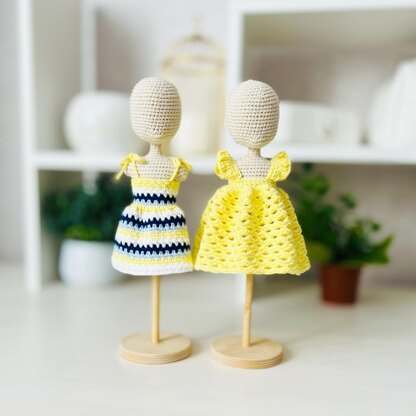 Doll clothes, doll dress, amigurumi doll dress, amigurumi doll clothes, toy outfit, Sundresses