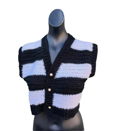 Wednesday Cropped Crochet Waistcoat