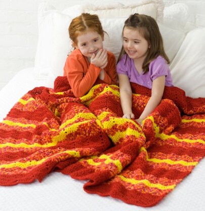 Firecracker Throw in Red Heart Super Saver Economy Solids - WR1922