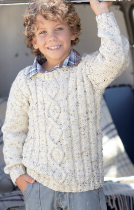Boy’s Sweaters in Hayfield Bonus Aran Tweed with Wool - 2353